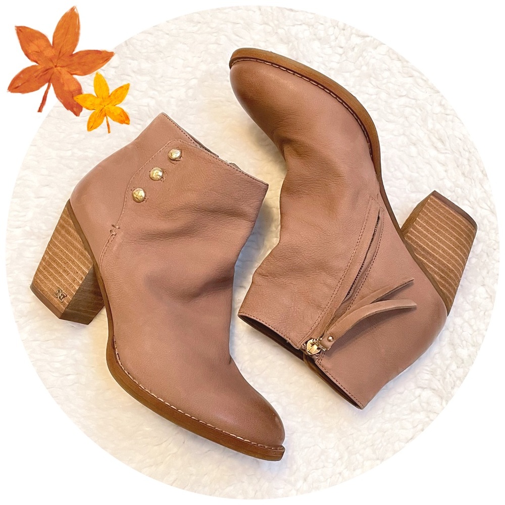 Sam Edelman Mariella Praline Leather Bootie Size 7